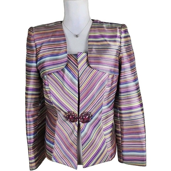 Lily & Taylor Couture New York/Paris ~ Woman Size 8~ Multicolor Blazer Jacket. - Picture 1 of 9